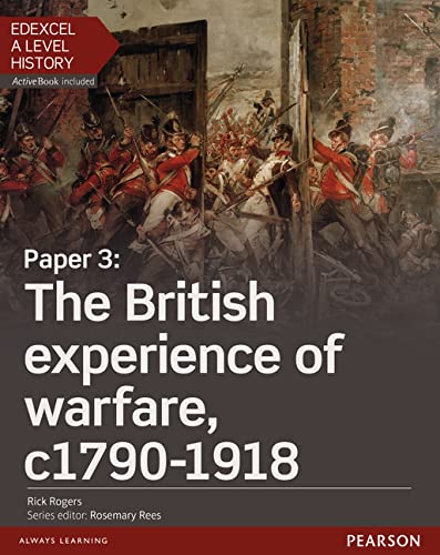 History textbook cover depicting 19th-century soldiers in battle, titled "The British experience of warfare.