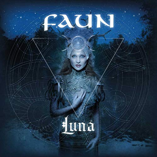CD cover for Faun’s “Luna” featuring a woman with antlers and celestial imagery.