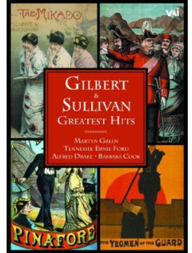 DVD cover for "Gilbert & Sullivan: Greatest Hits" with theatrical imagery.