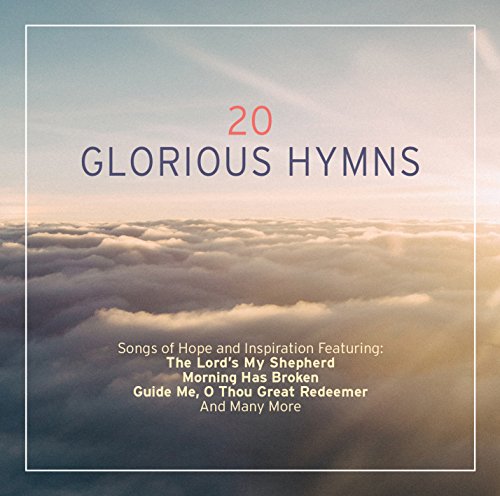 CD cover for "20 Glorious Hymns" with clouds and song titles.