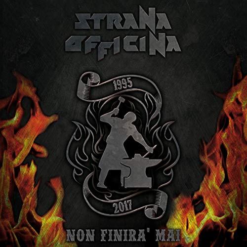 Album cover for Strana Officina featuring a blacksmith and flames.