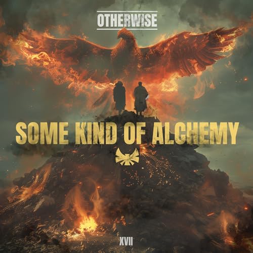 Album cover: phoenix rising behind two figures on a rocky peak.