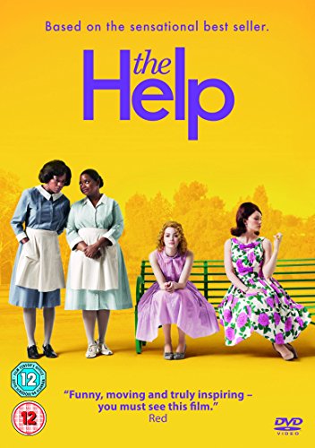 The Help" DVD cover featuring four women in 1960s attire on yellow background.