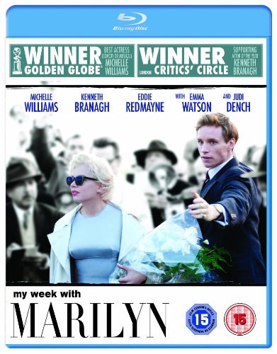 “My Week With Marilyn” Blu-ray cover featuring Michelle Williams and Eddie Redmayne.
