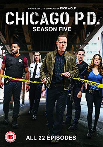 Chicago P.D." Season 5 DVD cover featuring five police officers.