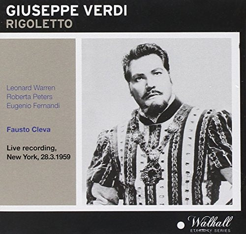 CD cover for Verdi’s Rigoletto featuring a black and white portrait.
