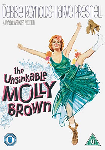 “Unsinkable Molly Brown” DVD cover featuring Debbie Reynolds in a green dress.
