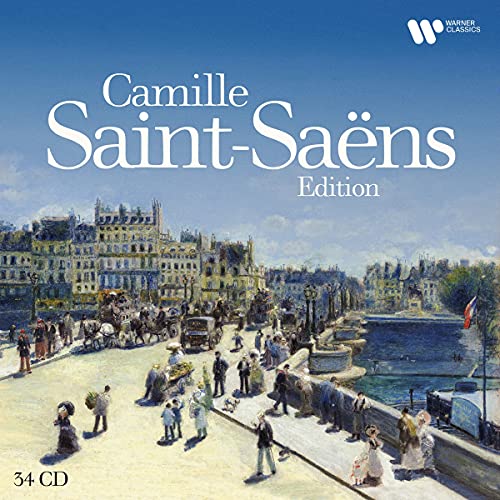 CD cover for Camille Saint-Saëns Edition 2021, featuring a Parisian cityscape.