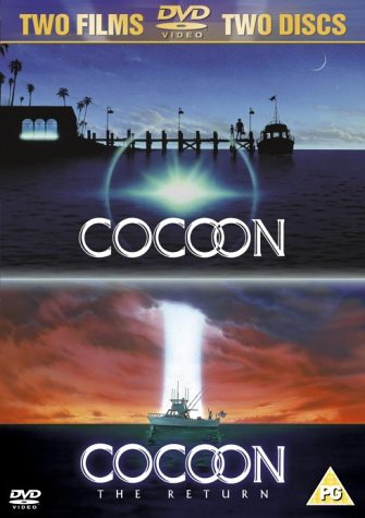 DVD cover featuring posters for Cocoon and Cocoon: The Return with ocean and boat imagery.