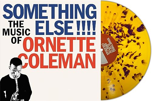 Ornette Coleman’s “Something Else” vinyl record with orange and purple splatter.