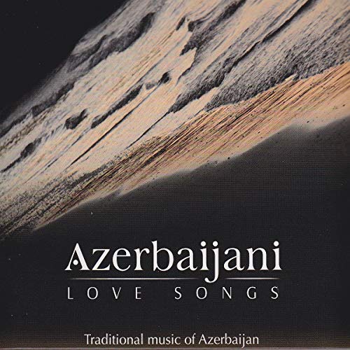 CD cover with abstract desert landscape and text “Azerbaijani Love Songs”.