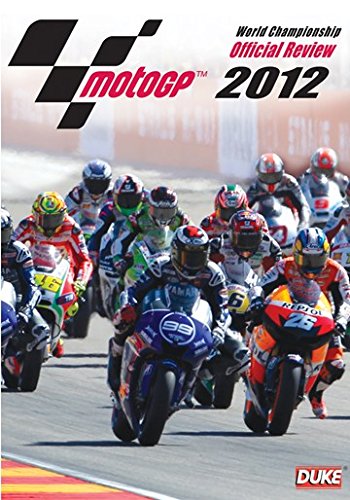 MotoGP 2012 Official Review DVD cover with racers on motorcycles.