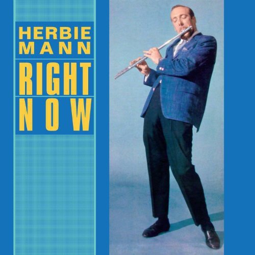 CD cover featuring Herbie Mann playing the flute, blue and white design.