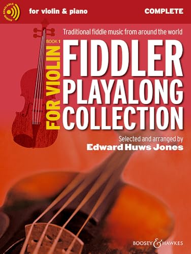 Sheet music book cover featuring a violin, titled “Fiddler Playalong Collection.”