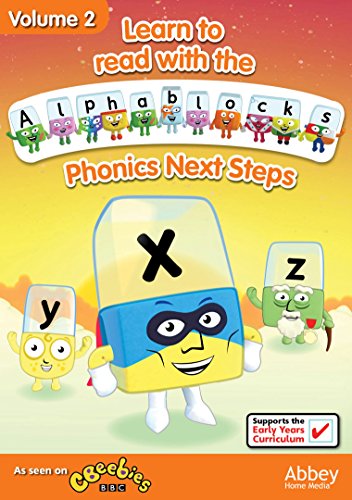 DVD cover for "Learn to Read With The Alphablocks" featuring letter characters.