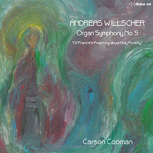 CD cover with abstract painting of a robed figure in green and red.