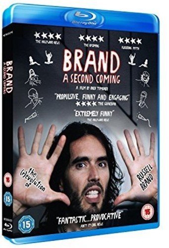Blu-ray cover for "Brand - A Second Coming" featuring Russell Brand’s portrait.