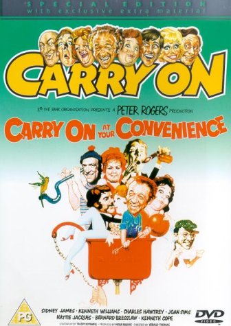 Carry On At Your Convenience" DVD cover featuring a group of smiling faces.