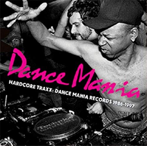 CD cover: DJ mixing with a dancing crowd, pink “Dance Mania” text.