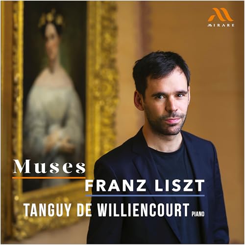 CD cover: pianist Tanguy De Williencourt with portrait background.