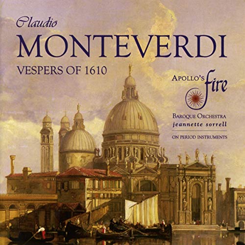 CD cover for Monteverdi’s Vespers of 1610, featuring a Venetian cityscape.