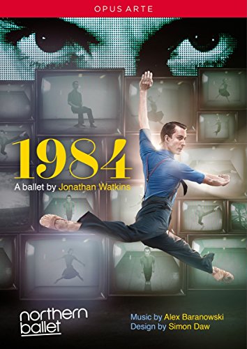 DVD cover for “1984” ballet, featuring a dancer amidst television screens.