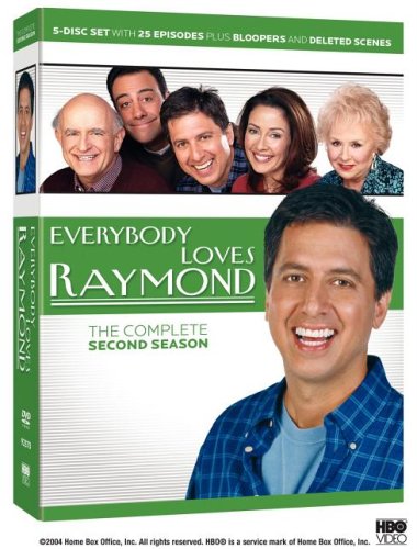 Everybody Loves Raymond" Season 2 DVD cover with cast photos.