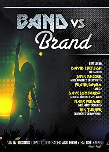 DVD cover for "Band Vs Brand" featuring a rock musician and text.