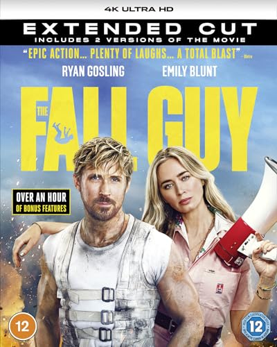 “The Fall Guy” Blu-ray cover featuring Ryan Gosling and Emily Blunt.