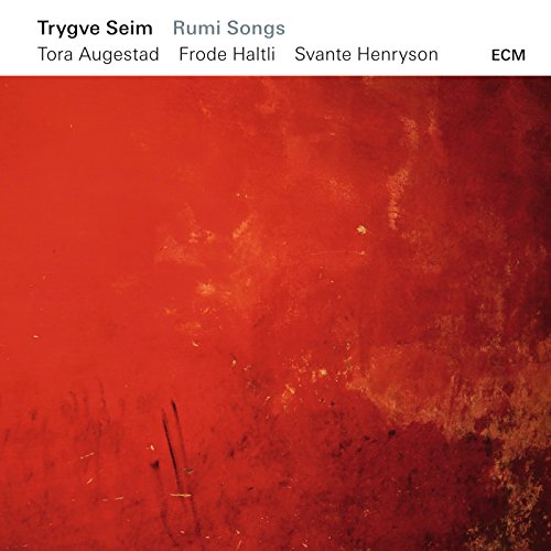 CD cover for “Rumi Songs” with a textured red and orange background.