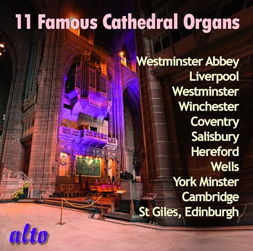 CD cover featuring a cathedral organ with listed cathedral names.