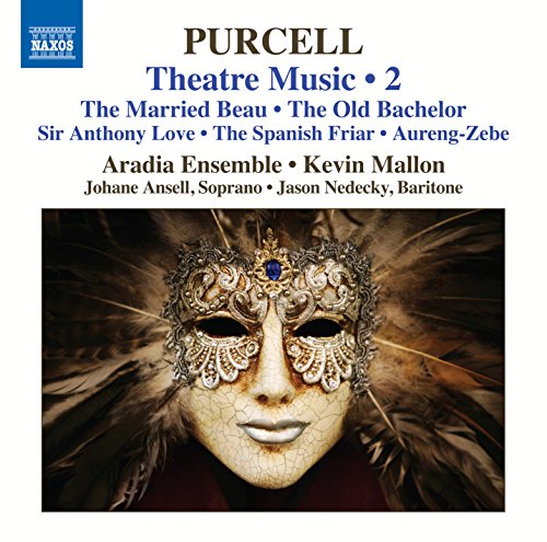 CD cover for Purcell's Theatre Music 2 featuring a golden, ornate mask.