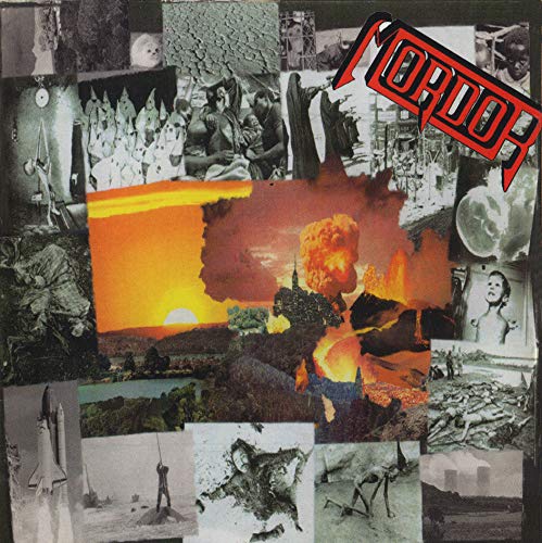 CD cover for "Mordor - Evolucion" with collage of dark, chaotic imagery.