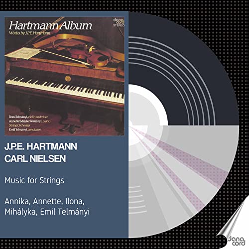 CD cover: piano with violin, composers Hartmann and Nielsen listed.