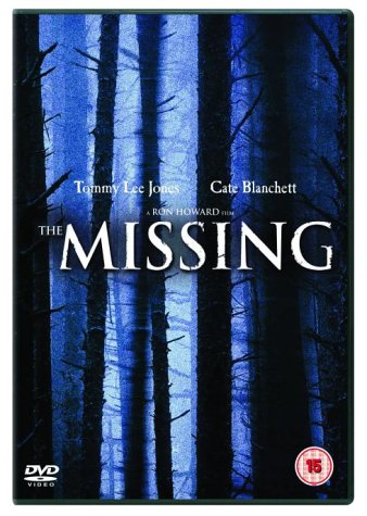 DVD cover for “The Missing” with a dark forest image.