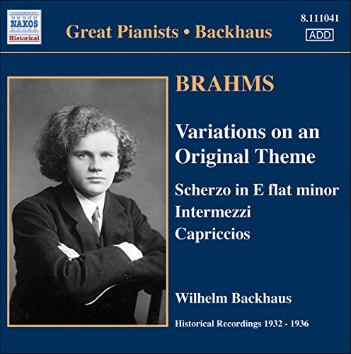 CD cover featuring a black and white portrait of pianist Wilhelm Backhaus.