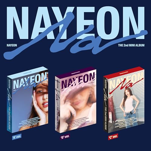 Nayeon album "Na" CD covers: A, B, and C versions displayed.