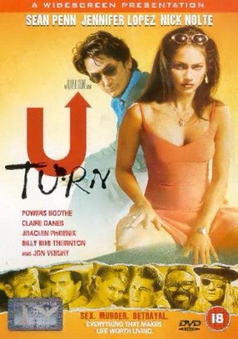 DVD cover for "U Turn" featuring Sean Penn and Jennifer Lopez.