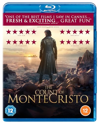 Blu-ray cover for "The Count of Monte Cristo" featuring a man on a rocky shore.