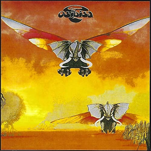 Osibisa album cover: dragon-like creature and elephants in a sunset landscape.