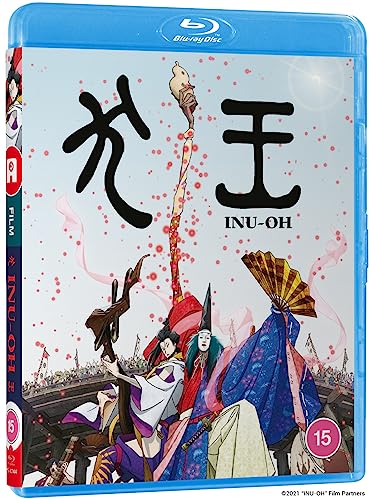 Blu-ray case for “Inu-oh” featuring illustrated characters in traditional dress.