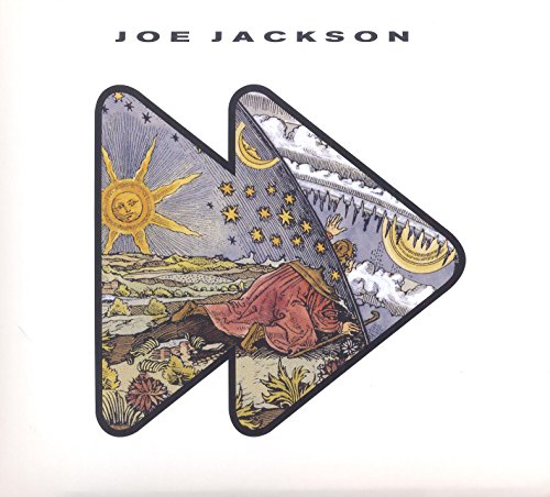 CD cover for Joe Jackson’s “Fast Forward” with a celestial fast-forward symbol.