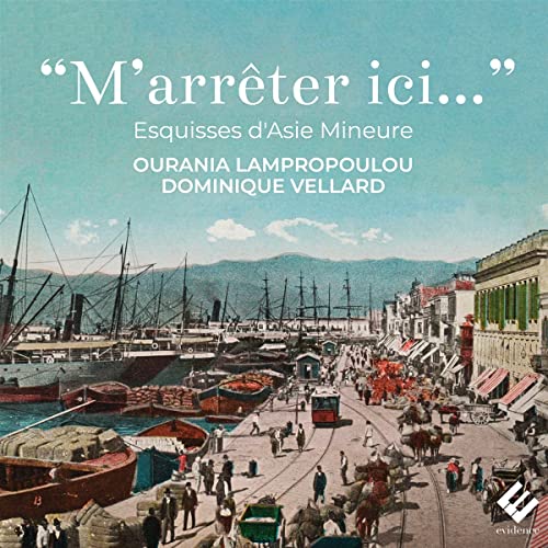 CD cover with vintage harbor scene and text: “M’arrêter ici…”
