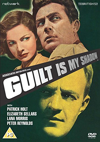 DVD cover for “Guilt Is My Shadow” featuring two actors and film title.