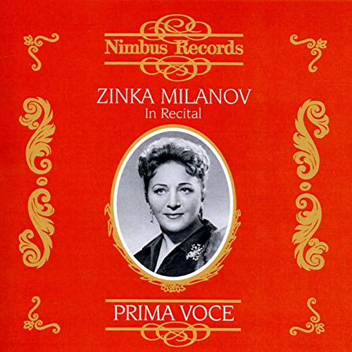 CD cover for Zinka Milanov’s recital, featuring a portrait of the singer.
