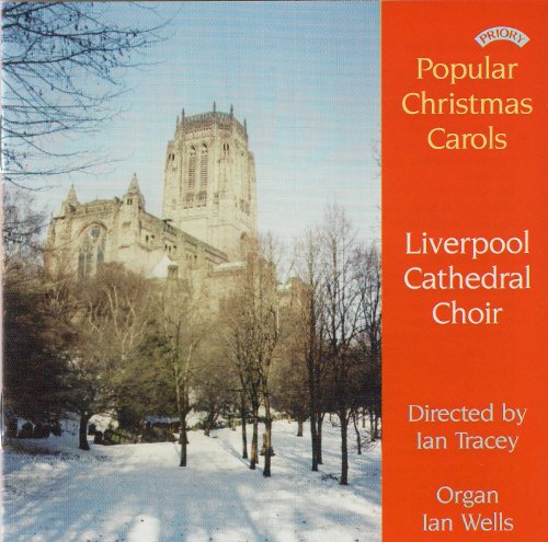 CD cover: Liverpool Cathedral in snow, text “Popular Christmas Carols”.