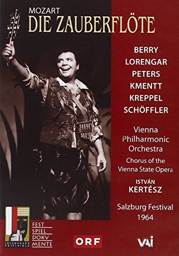 DVD cover for Mozart's *The Magic Flute* opera, featuring a singer.