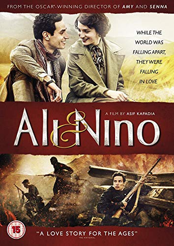 DVD cover showing a couple smiling above a scene of soldiers in battle.