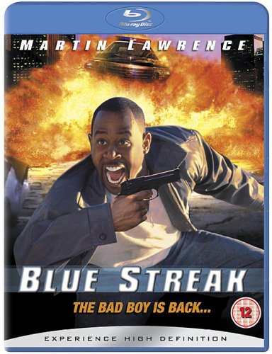 Martin Lawrence holds a handgun in front of a large explosion on Blu-ray cover.