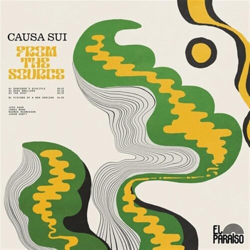 CD cover for Causa Sui’s “From The Source” with abstract green and yellow design.